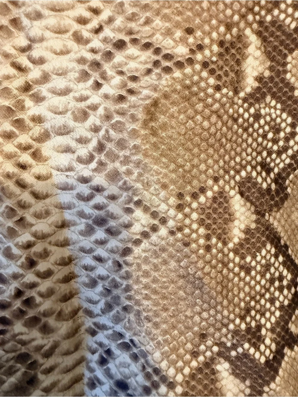 Tory Burch Short-Sleeve Snake Print Tee in Brown and Cream
